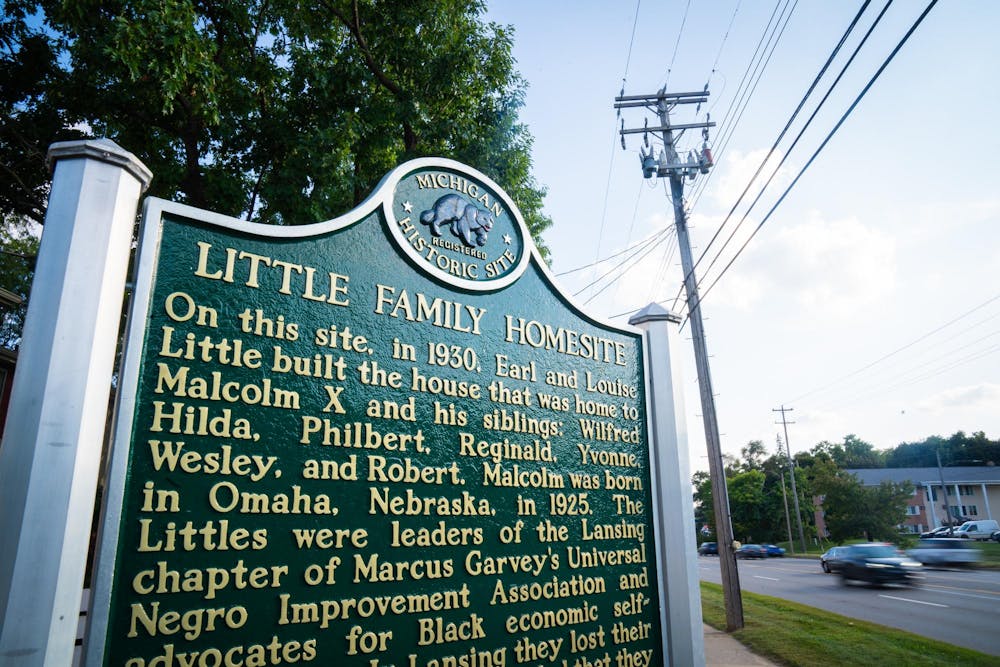 The Malcolm X Homesite Marker in Lansing, MI on Sep. 19, 2024.