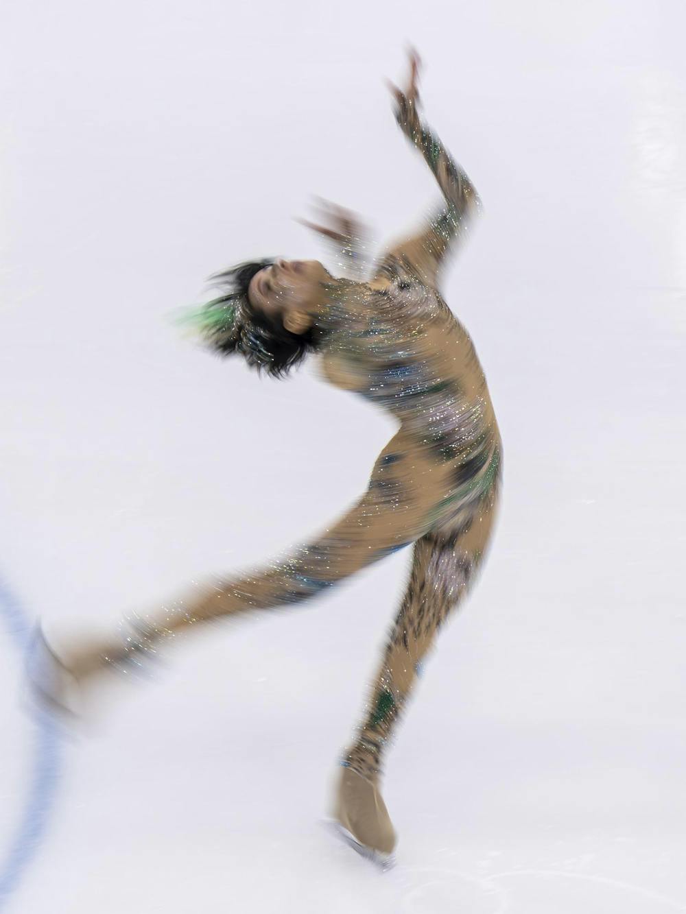 The Harmony Theatre Company competes for the Nations and Gold Cup for the Theater on Ice 2026 competition in the Munn Ice Arena in East Lansing, Mich., on April 26, 2026. 