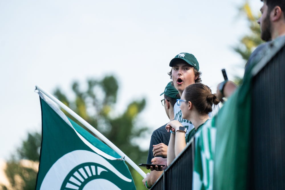<p>Fans cheer as the Spartans face off against the Fighting Irish of Notre Dame at Demartin Stadium on Aug. 29, 2022.</p>