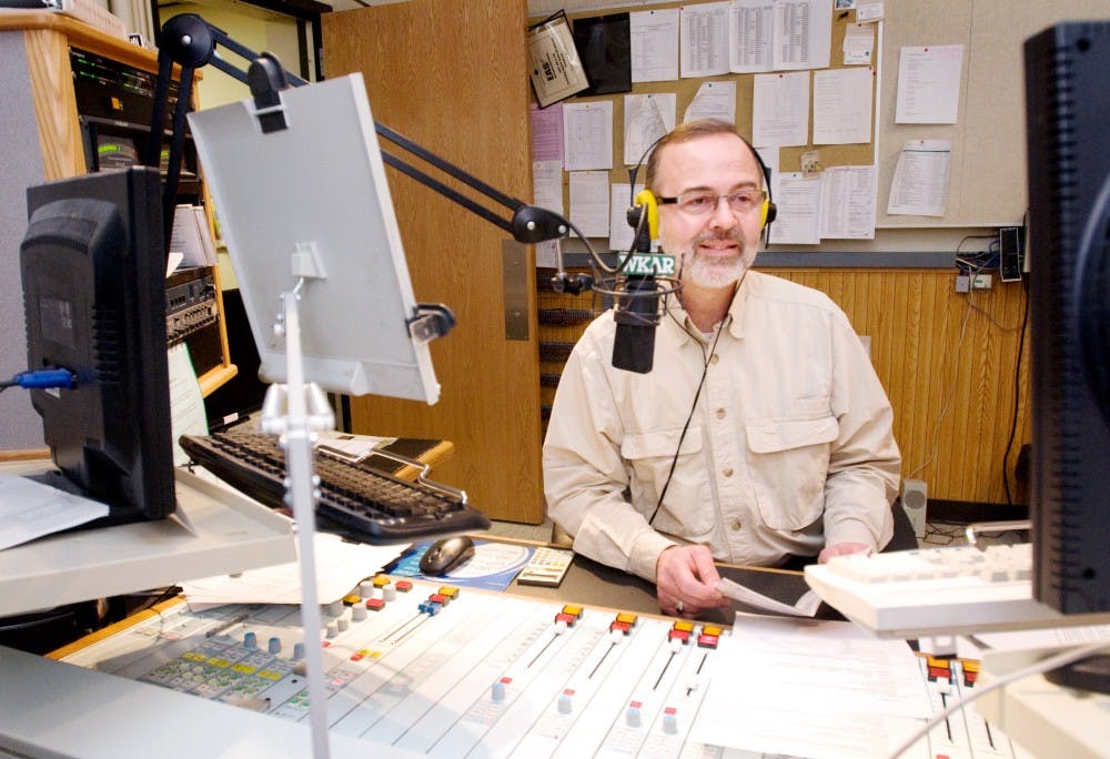 	<p>90.5 Classical afternoon host Jody Knol works in a <span class="caps">WKAR</span> studio Monday. <span class="caps">WKAR</span> radio and TV stands as one of the many public broadcasting organizations that possibly could lose funding with cuts proposed at the federal level. </p>
