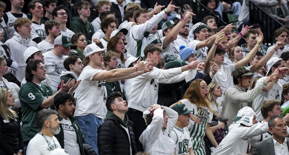 <p>MSU fans shot at UM players after scoring at the Breslin Student Events Center on Jan. 30, 2026. </p>