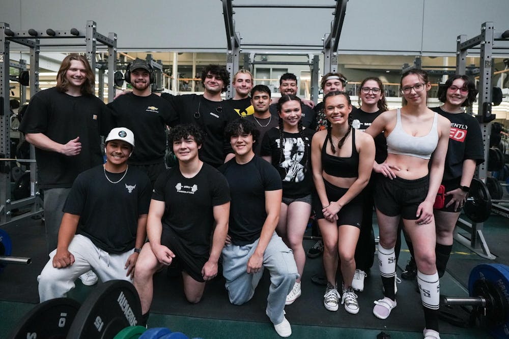 <p>Michigan State's powerlifting team at IM West on April 19, 2024.</p>
