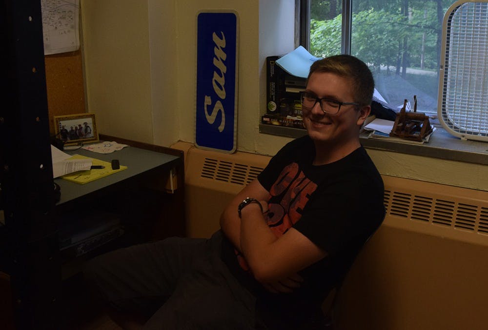 Undecided freshman Sam McCarthy poses for a portrait in his dorm room in Holmes Hall on Sept. 1, 2016.  McCarthy is planning on joining the gaming club as well as the maker club on campus.  