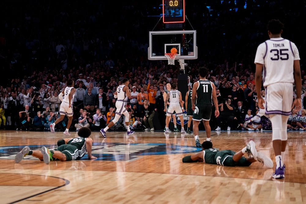 MSU disappointed after the Wildcats regained position of the ball in the last seconds of the the Sweet Sixteen matchup against Kentucky State University at Madison Square Garden on March 23, 2023. The Spartans fell to the Wildcats with a score of 98-93. 