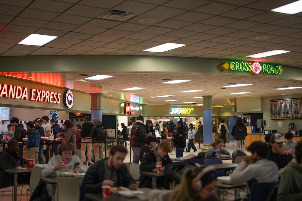 <p>Students eating lunch at the Crossroads Food Court in the International Center on Dec. 4, 2023.</p>