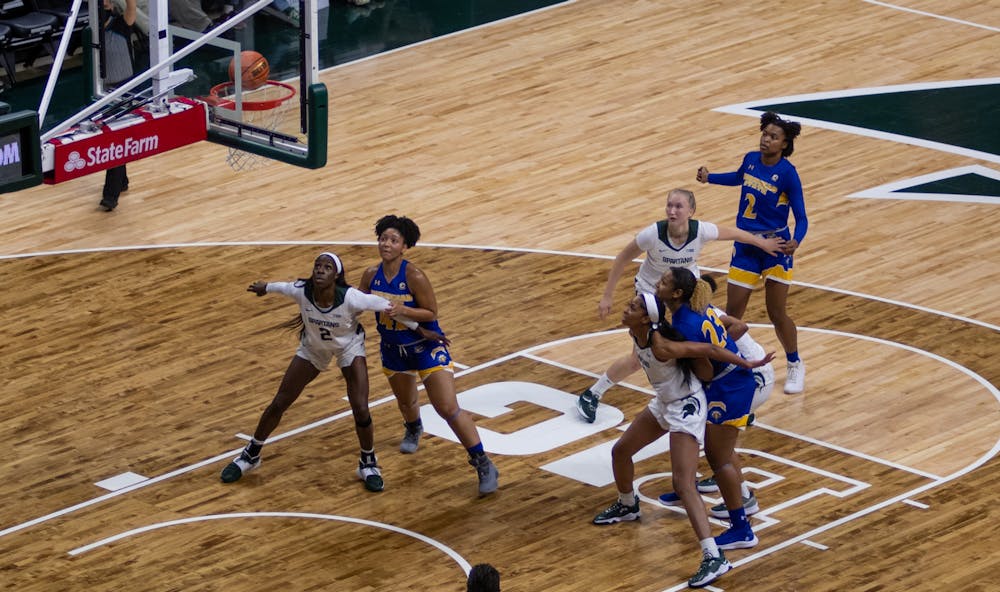 <p>The Spartans take on the Morehead State Eagles at the Breslin Center on Tuesday, Nov. 9, 2021. </p>