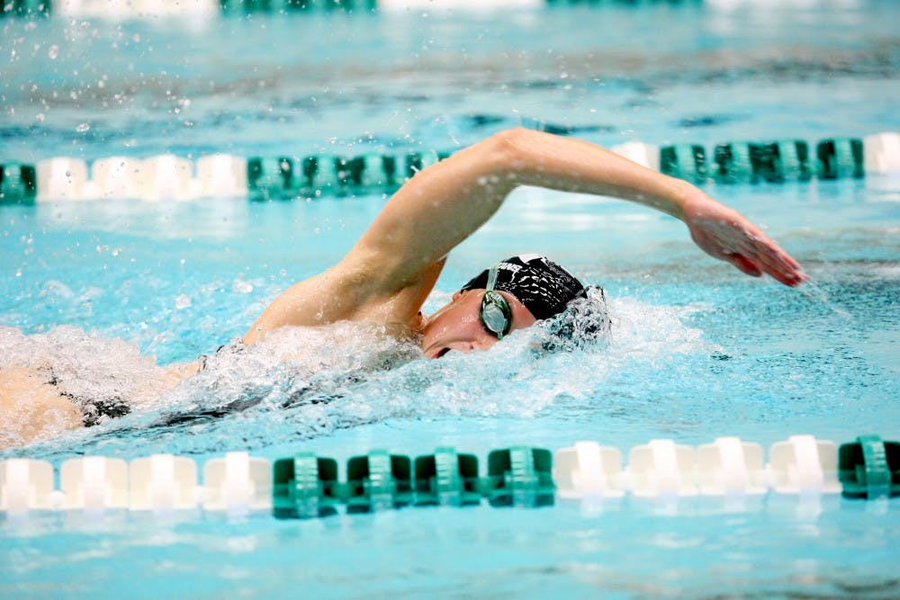 	<p>Senior swimmer Jenny Rusch does a freestyle stroke. Rusch finished in 146th place in the 50-meter freestyle in the U.S. Swimming Olympic Trials Sunday at CenturyLink Center in Omaha, Neb.</p>