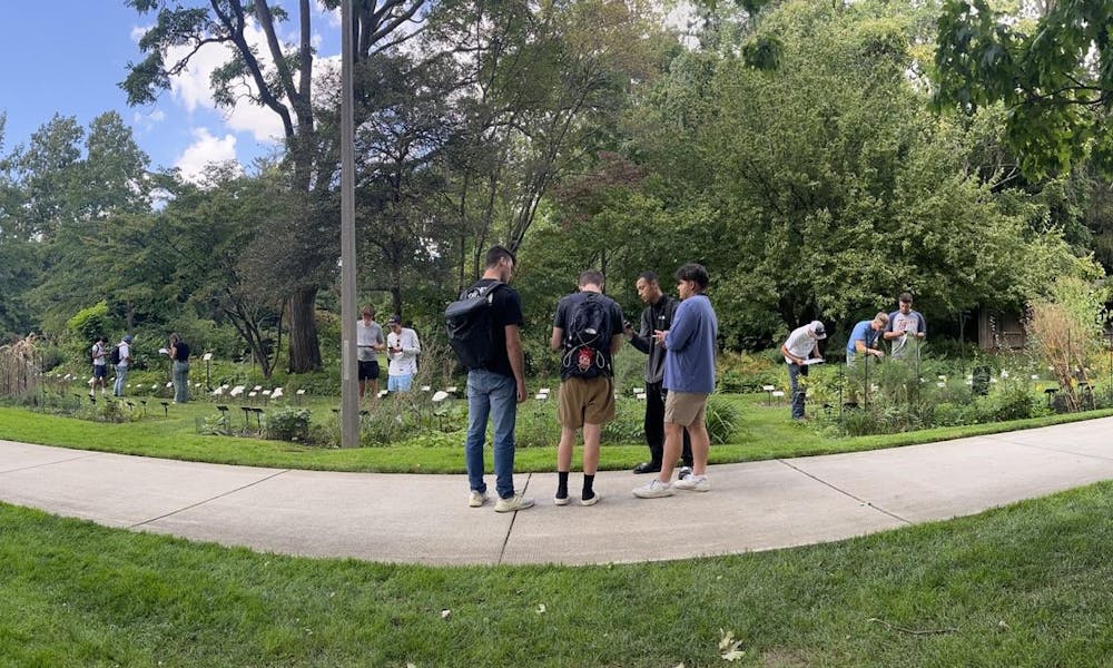 MSU students work in the Beal Botanical Garden during the Crop and Social Sciences 226 Lab, taught by professor Erin Hill. 