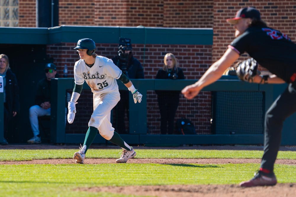 <p>Sophomore infielder Randy Seymour (35) cautiously approaches the plate during a game against Rutgers at McLane Baseball Stadium on March 29, 2024.</p>