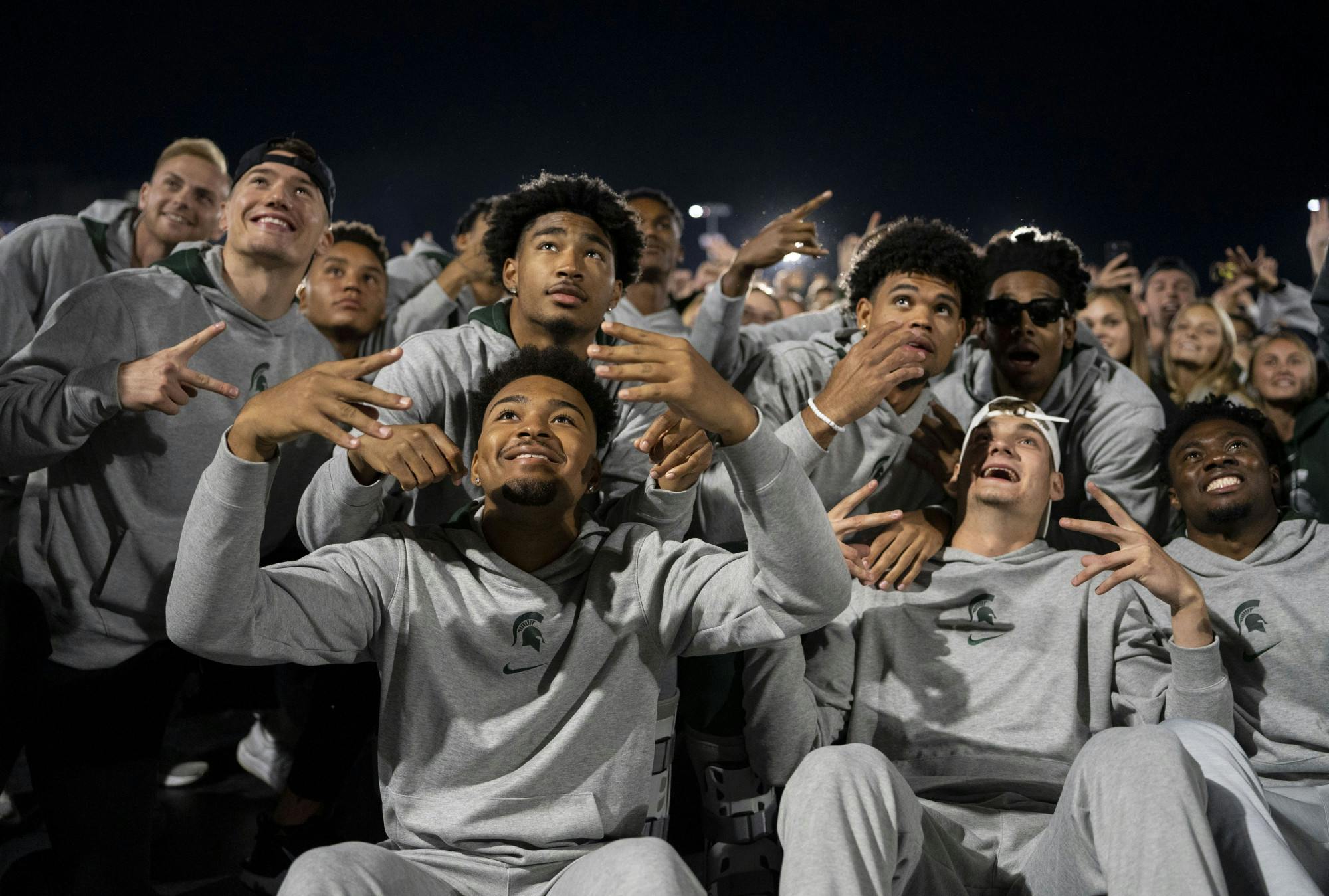 <p>MSU men’s basketball during the Izzone Campout on Friday, Sept. 30, 2022 at Munn Field.</p>