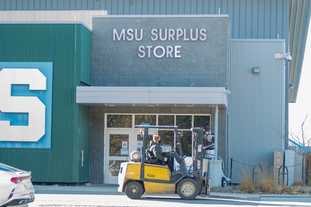 <p>The MSU Surplus Store on Farm Lane, photographed on November 22nd, 2021. </p>