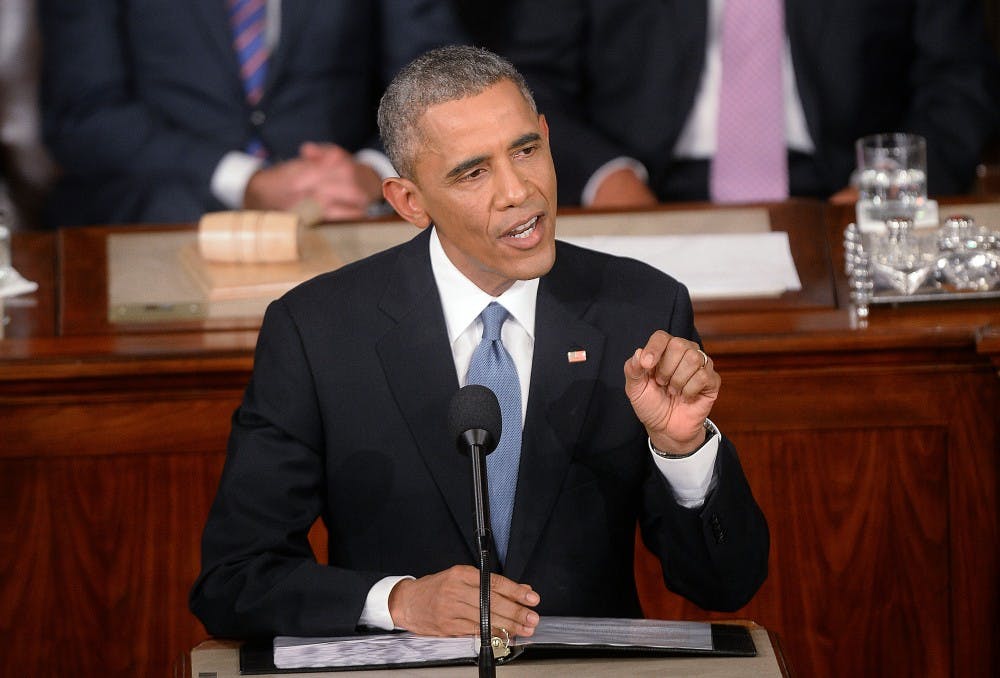 <p>President Barack Obama delivers the State of The Union address on Tuesday, Jan. 20, 2015, in the House Chamber of the U.S. Capitol in Washington, D.C. (Olivier Douliery/Abaca Press/TNS)</p>
