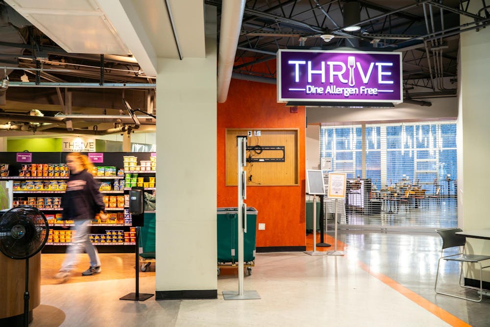 <p>Thrive at Owen Hall on Michigan State University campus in East Lansing, Michigan on April 1, 2025.&nbsp;</p>