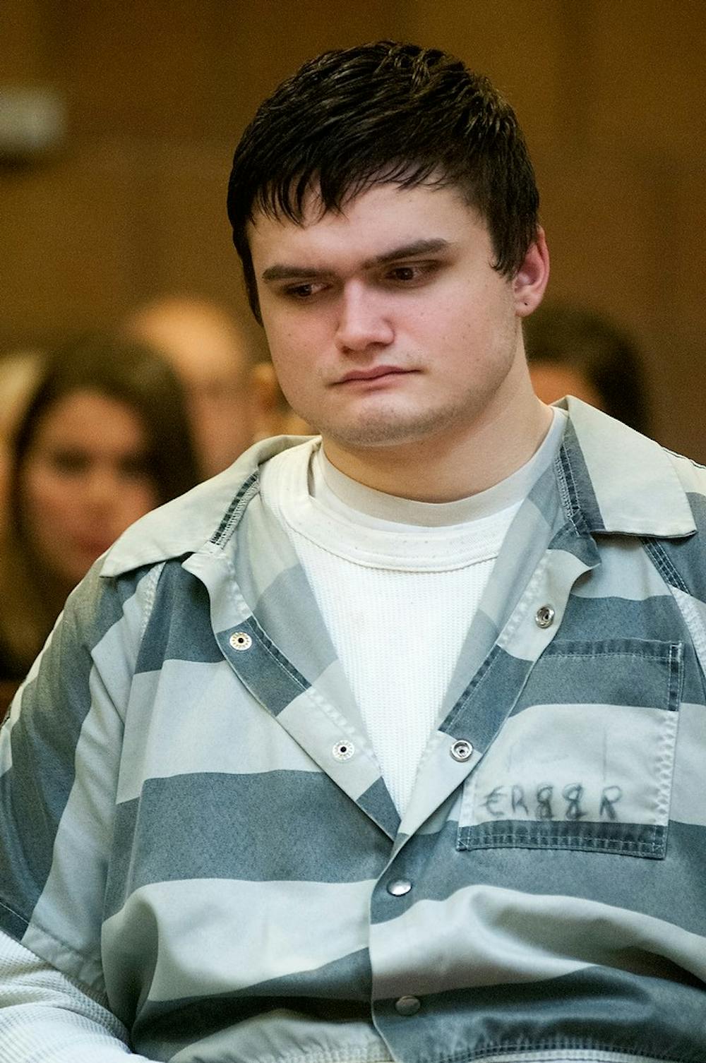 	<p>Okemos resident Connor McCowan sits inside the courtroom during the preliminary exam of the fatal stabbing of <span class="caps">MSU</span> student Andrew Singler on April 18, 2013, at Ingham County District Judge Donald Allen&#8217;s courtroom in Mason, Mich. McCowan is standing trial for allegedly killing 23-year-old Singler in February. Natalie Kolb/The State News</p>