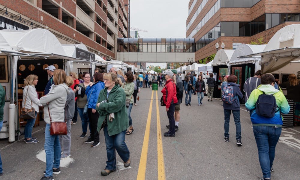 <p>The East Lansing Art Festival on Albert Avenue on May 18, 2019. </p>