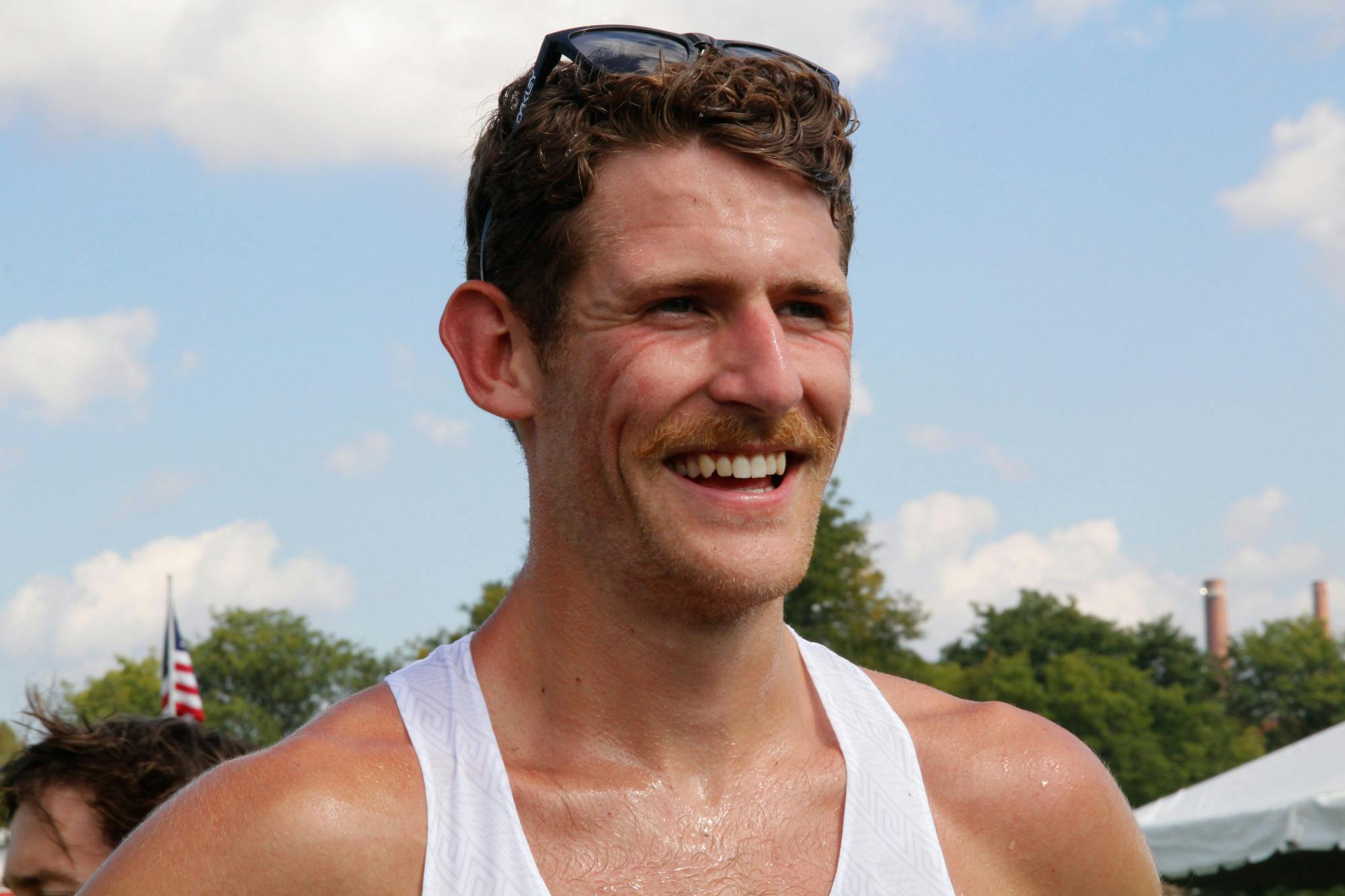 <p>Senior Morgan Beadlescomb breaks down the highs and lows of the race after finishing first in the men&#x27;s 8K during the 2021 Spartan Invitational on Friday, Sept. 17, 2021. </p>