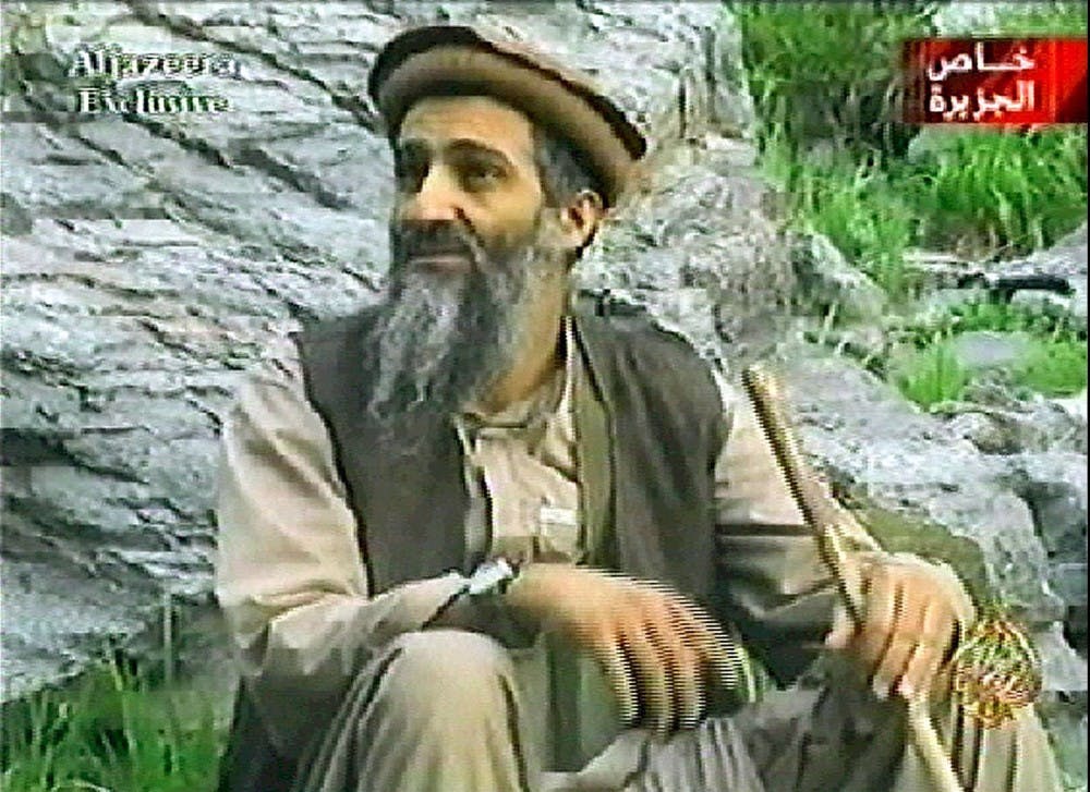 	<p>Osama bin Laden is seen in this screen grab from Al-Jazeera&#8217;s satellite channel a day before the second anniversary of the September 11 attacks. (Balkis Press/Abaca Press/MCT)</p>