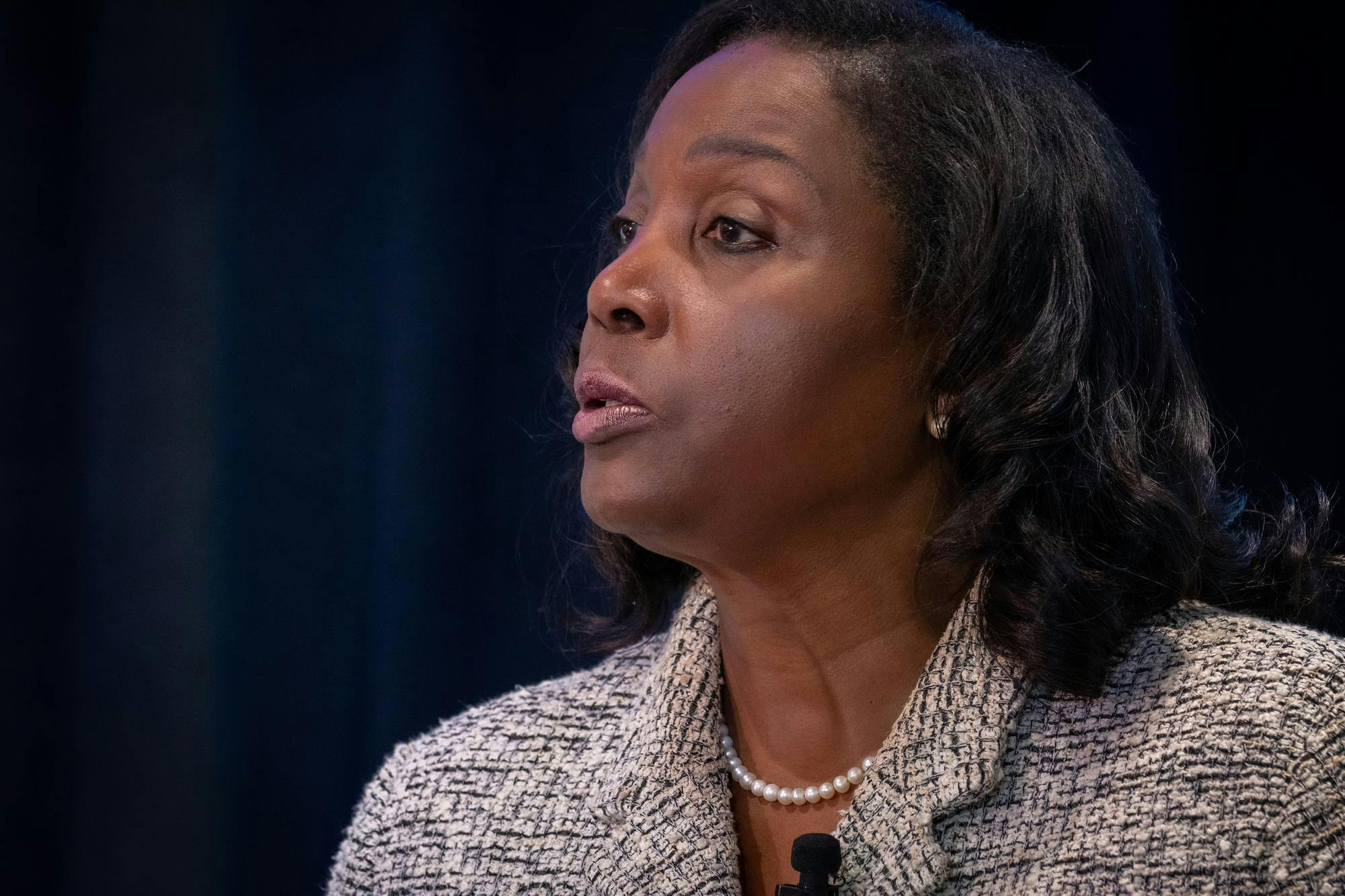 On October 1, 2024, Governor Cook delivered remarks and participated in a discussion with Federal Reserve Bank of Atlanta President Bostic on AI, big data, and the path ahead for productivity. Courtesy of Federal Reserve. 