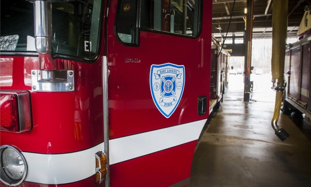 <p>&nbsp;A fire engine is pictured on March 18, 2017 at the East Lansing Fire Department at 1700 Abbot Road.</p>