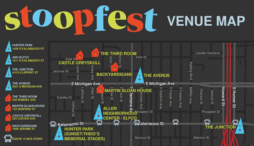 Stoopfest venue map.