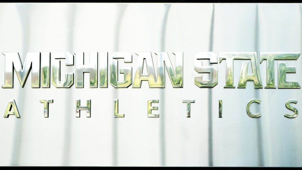 <p>The athletic plaque in 1855 Place on Harrison Rd in East Lansing, Mich., on June 15, 2026.</p>