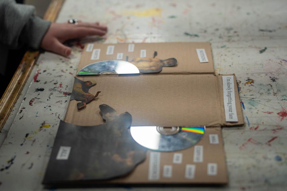  an unfinished artwork at Snyder Hall in East Lansing, on April 8 2026