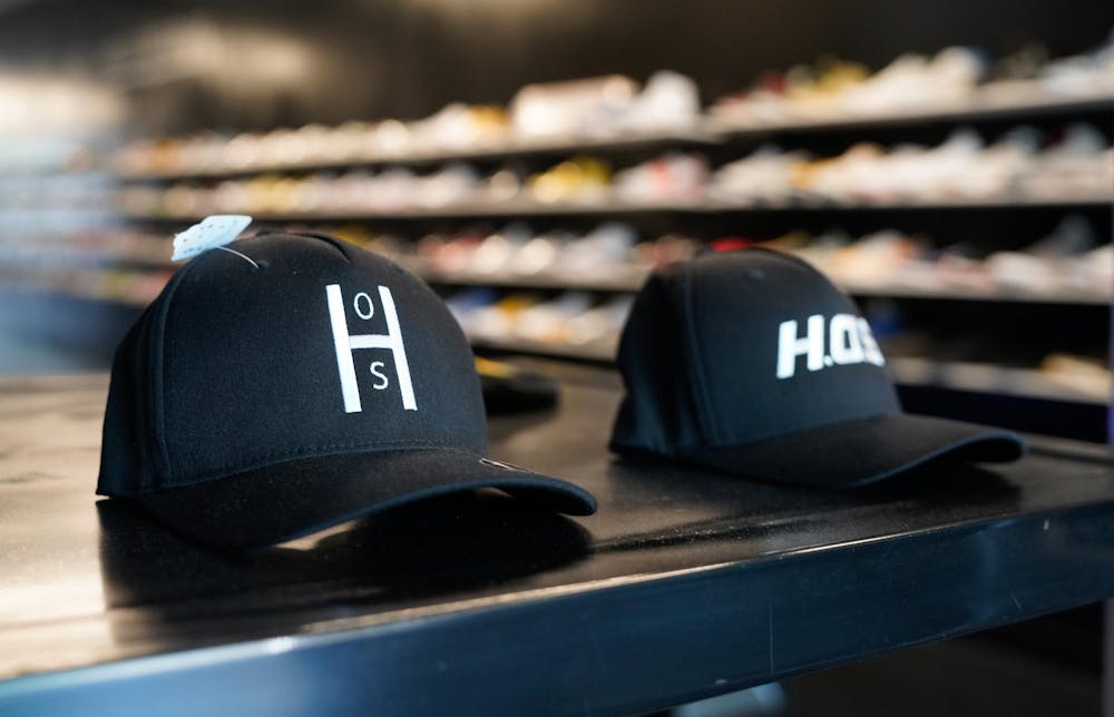 House of Soles brand hats featured in the store on May 15, 2024. 