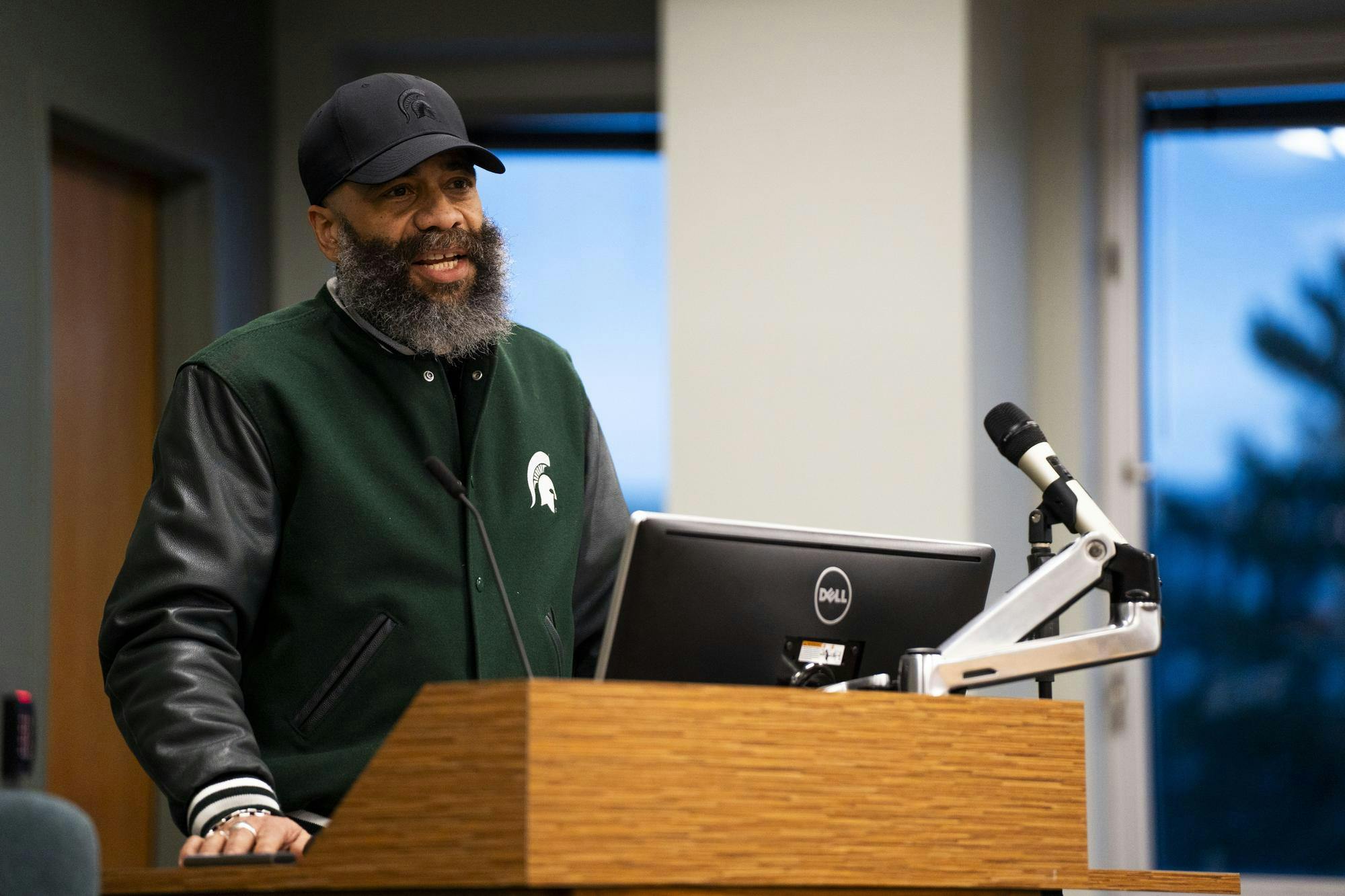 Michigan State history professor and author Pero G. Dagbovie discusses his new book, "Forever in the Path," at the MSU Library on Feb. 24, 2025. In his book, Dagbovie retells MSU's Black history using over a century of university archive materials.