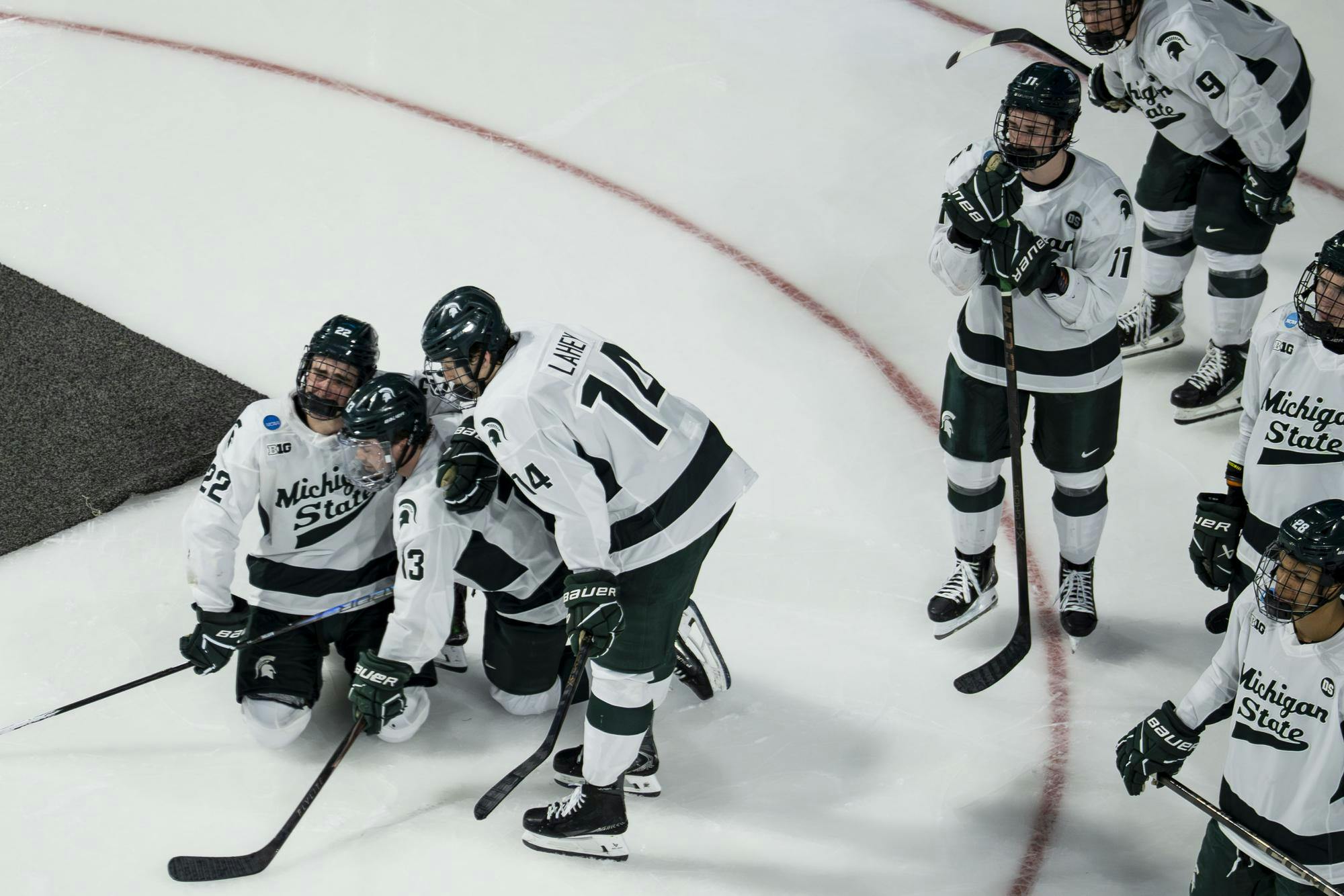 <p>Michigan State loses 4-3 to the University of Wisconsin 24 seconds into overtime at the DCU center in Worcester, Mass. on March 28, 2026.</p>