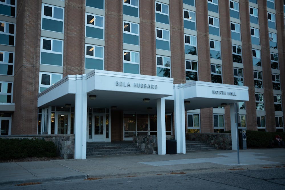 Hubbard North Hall is shown in East Lansing, Mich.