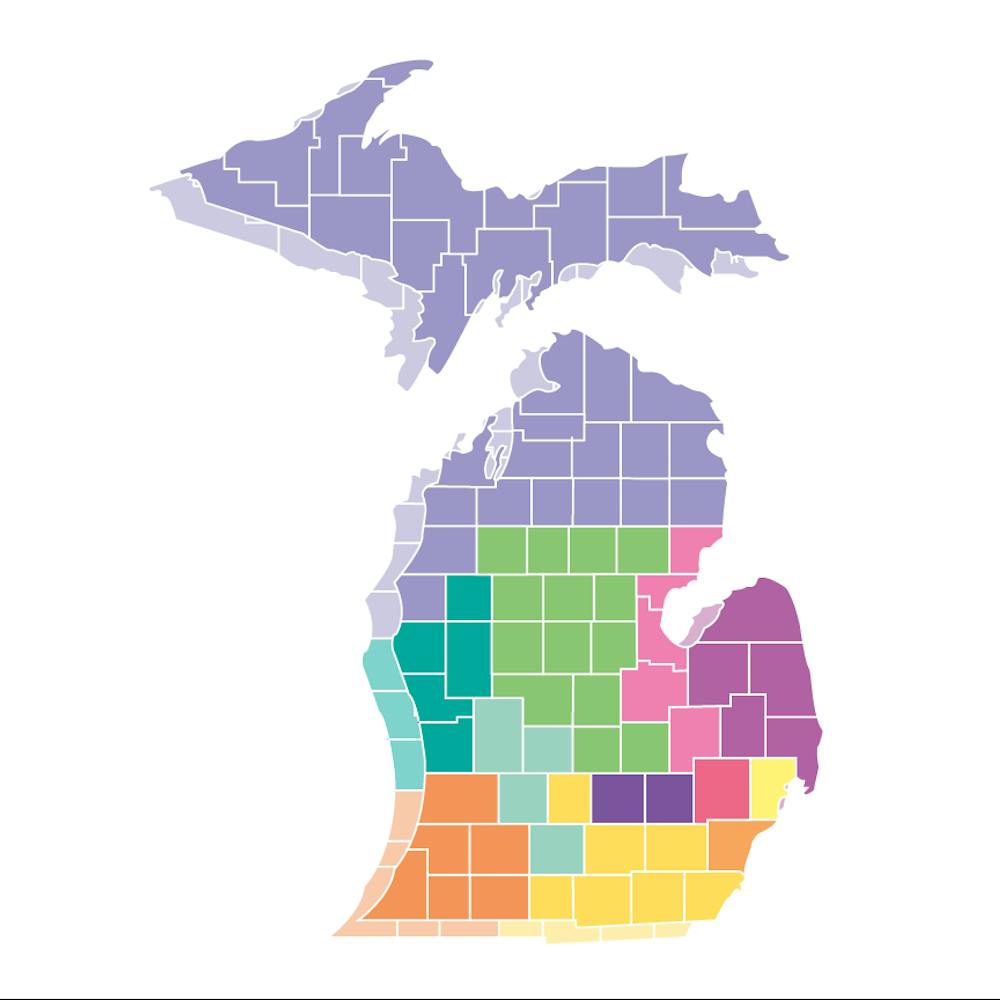 After A Long History Of Gerrymandering Michigan Starts To Take Action With A Redistricting Commission The State News Michigan Color Map 2022