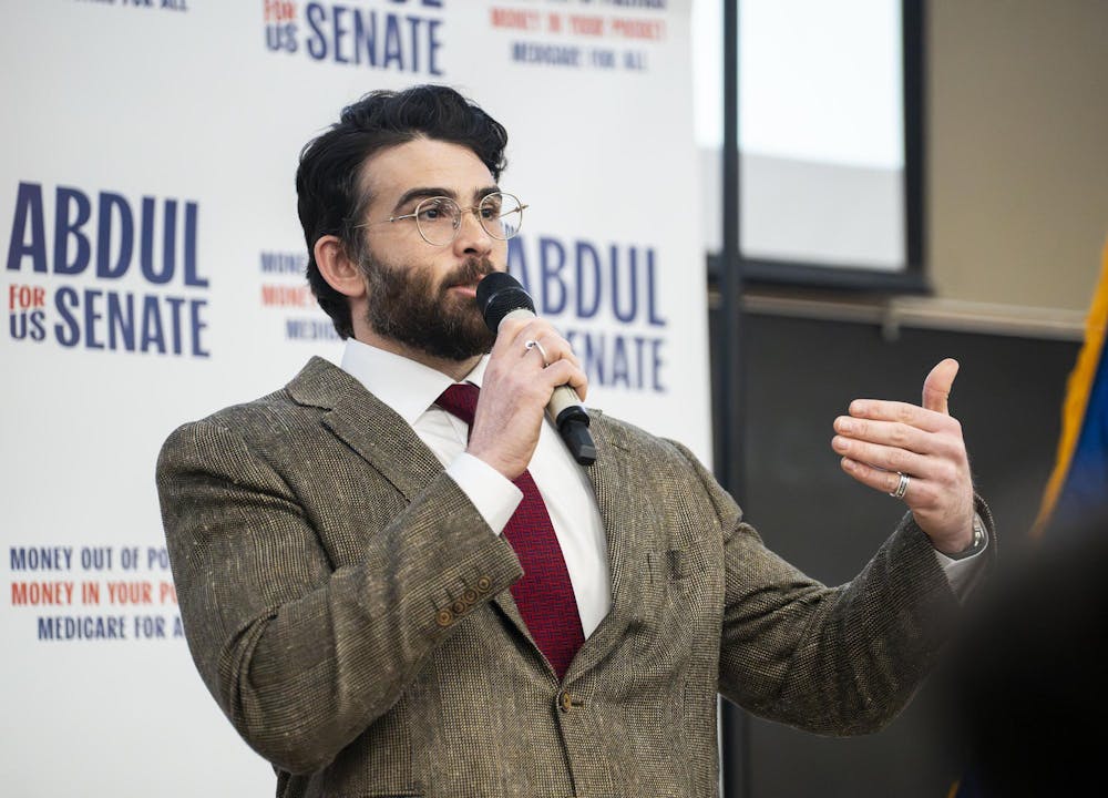 <p>Hasan Piker speaks at a rally for senate candidate Abdul El-Sayed in Armstrong Hall in East Lansing, MI, on April 7, 2026.</p>