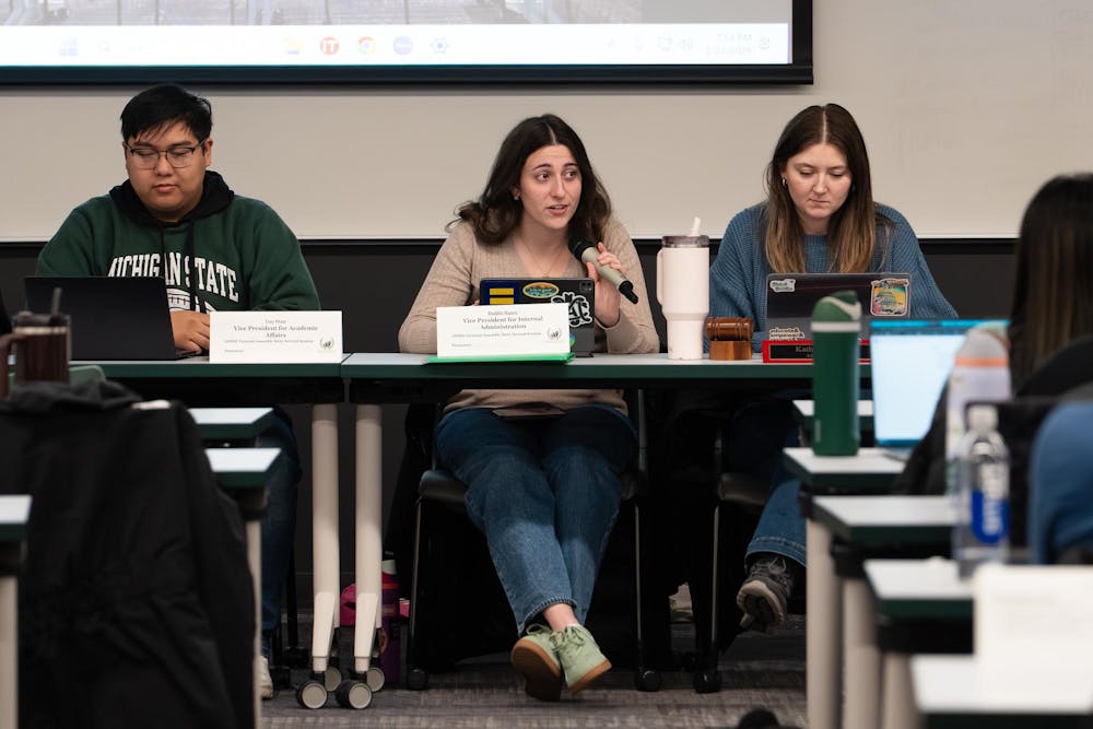 <p>ASMSU Vice President for Internal Administration gathers votes from the General Assembly at the MSU International Center in East Lansing, Michigan on Jan. 22nd, 2026.</p>