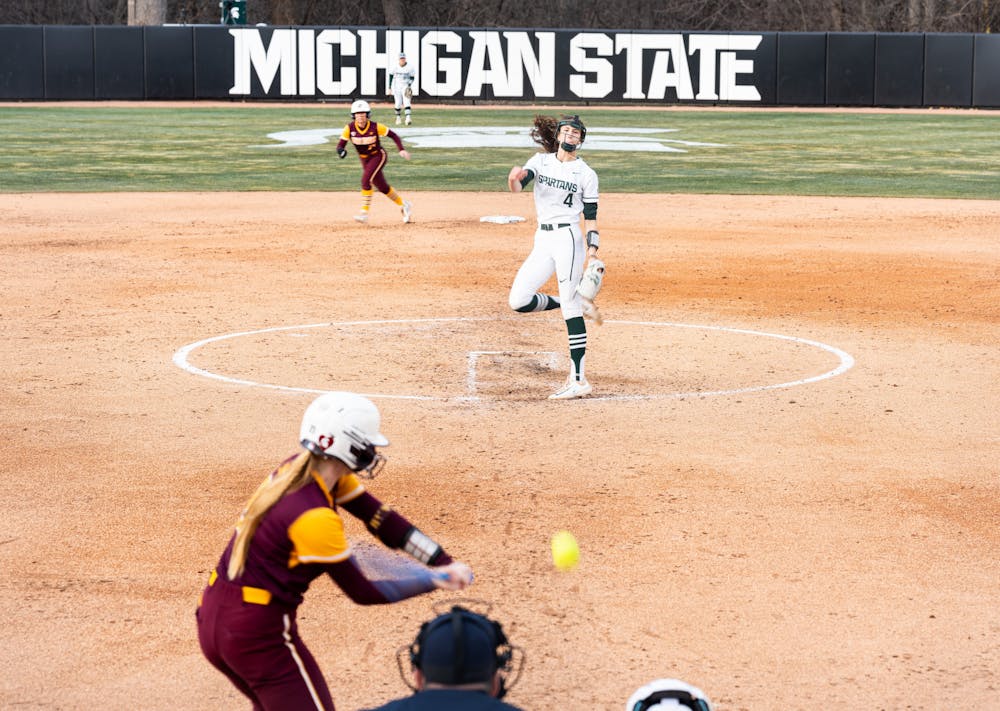 Sophomore pitcher Faith Guidry challenges Central Michigan University at home as they win 3-0.