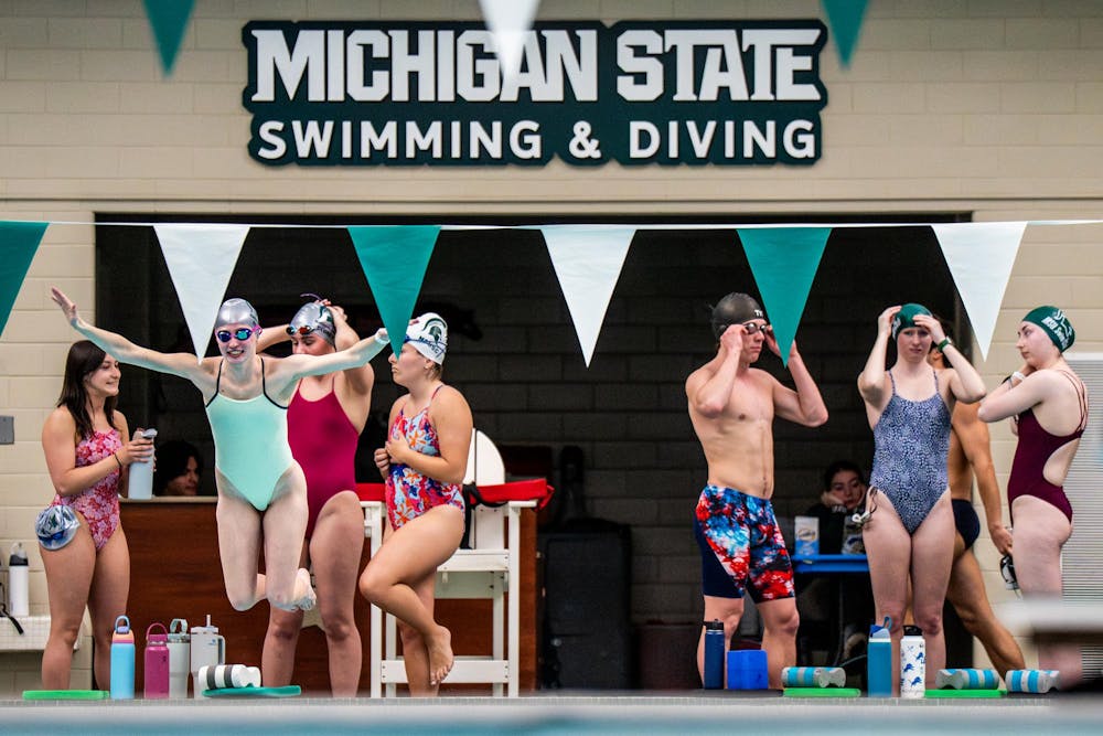 Members of the Michigan State Swim Club practice at the IM West Fitness Center on Michigan State University’s campus in East Lansing, Mich., on Tuesday, May 7, 2026.