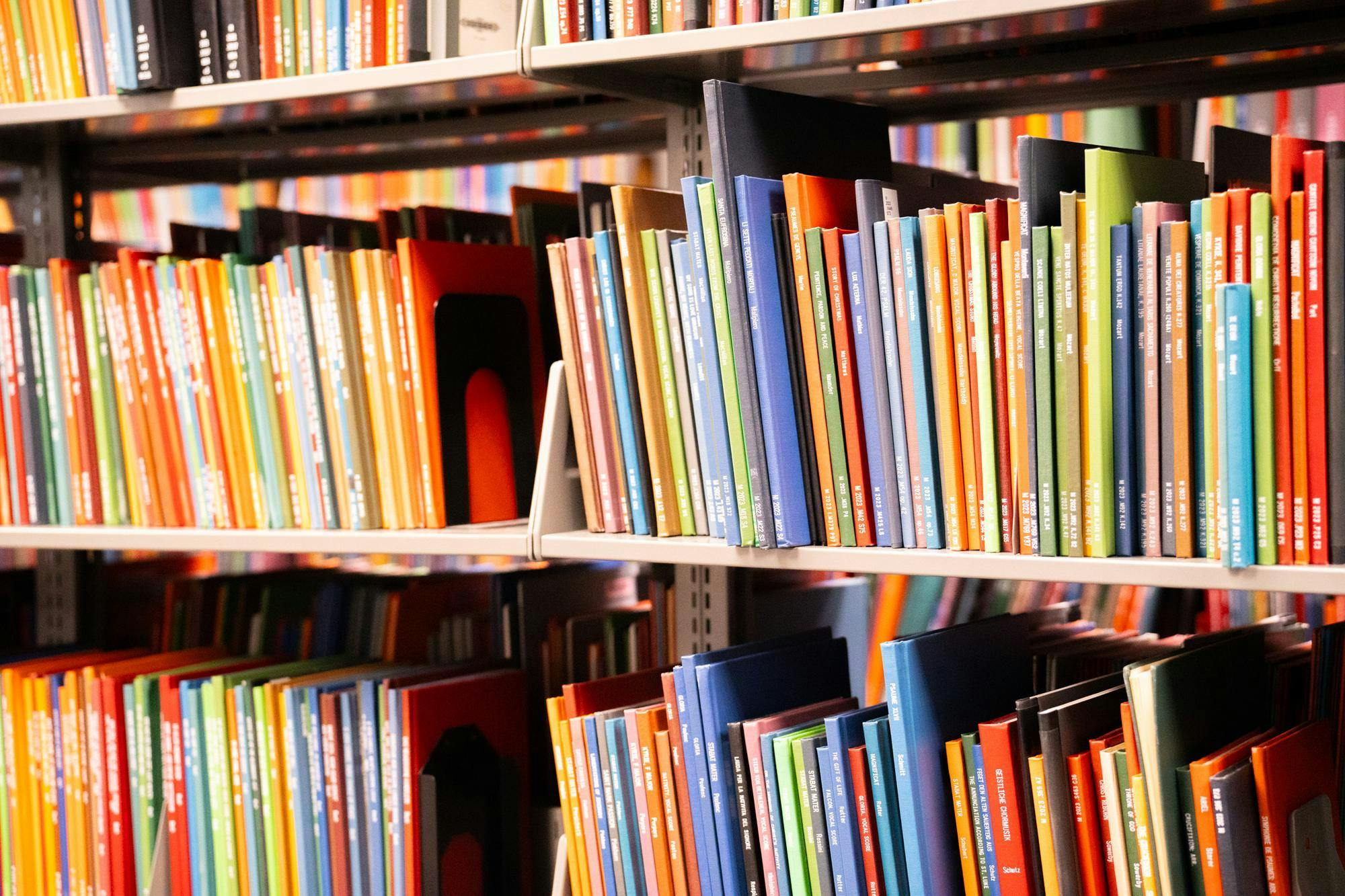 Music textbooks, photographed in the MSU Music Library on Aug. 17, 2023.