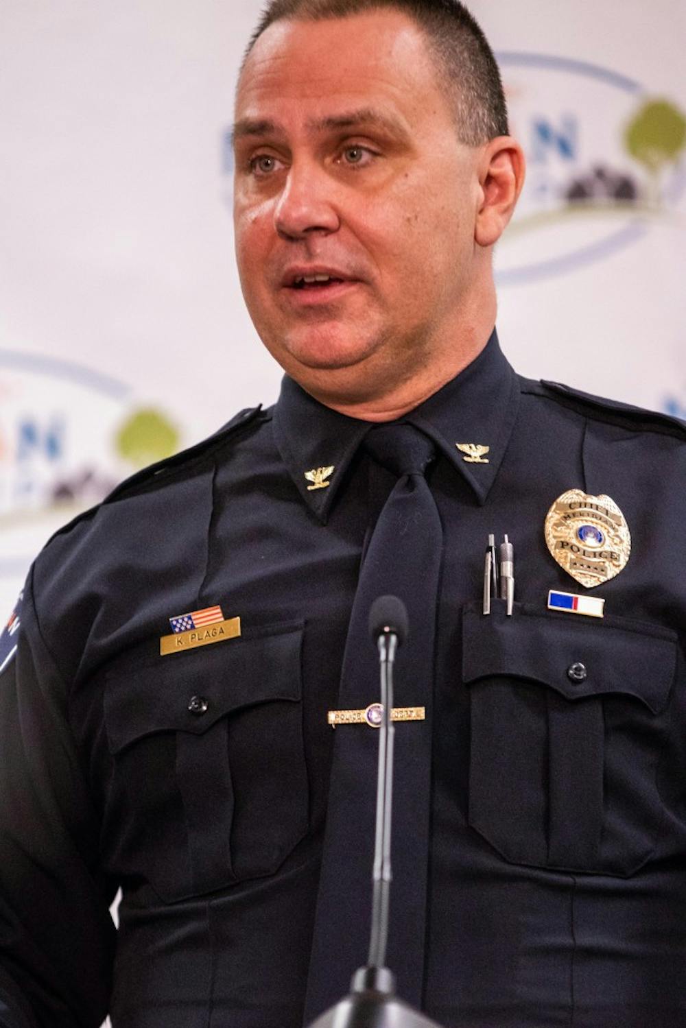 <p>Chief of Merdian Township Police Ken Plaga is pictured at the press conference about an investigation into the department&#x27;s handling of a report about Larry Nassar&#x27;s sexual abuse in 2004.</p>