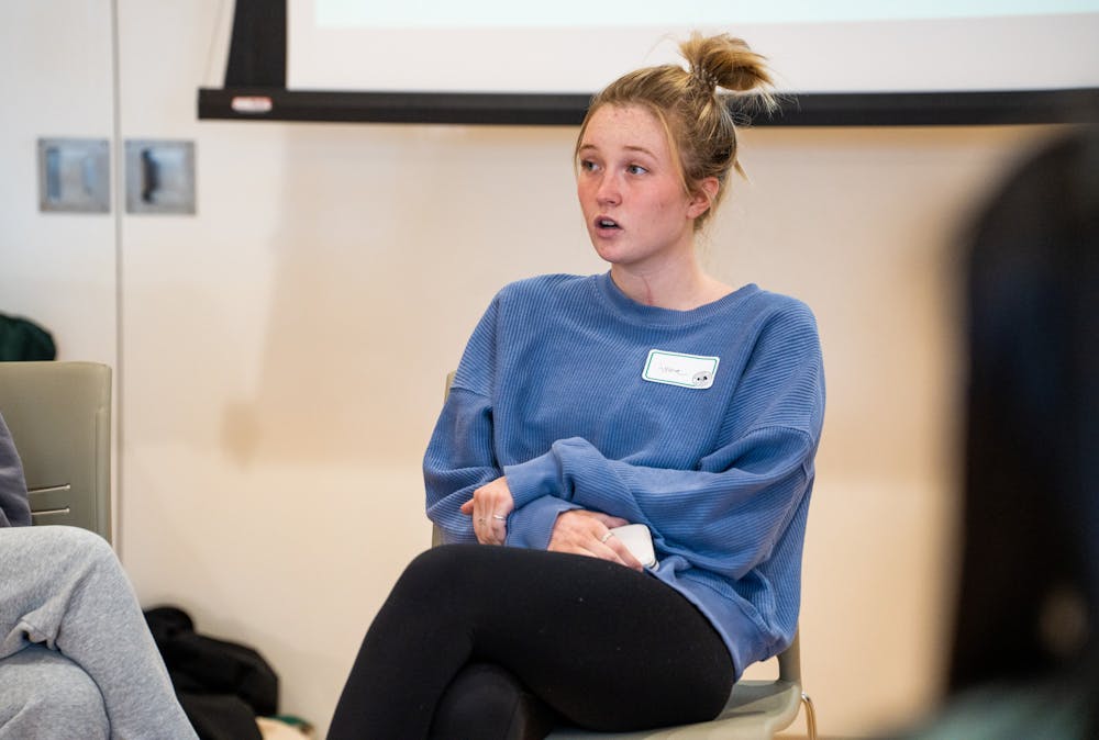 <p>Sophomore humanities-prelaw Anna Gaskin speaks up about what they would do if they could change something in the environment and why. ASMSU hosted the Environmental Justice and Legislation event during Earth Week on April 19, 2022. </p>