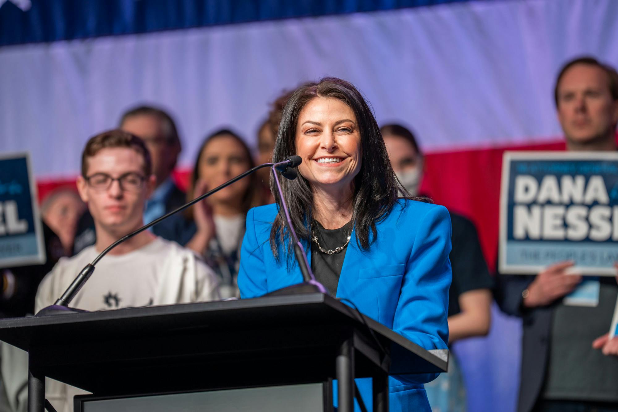 <p>Attorney General Dana Nessel speaks at the Michigan Democratic Party Spring Endorsement Convention on April 9, 2022.</p>