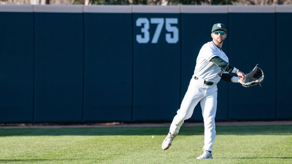 <p>MSU junior outfielder Jake Dresselhouse (30) throws back the ball at McLane Stadium on April 11, 2025.</p>