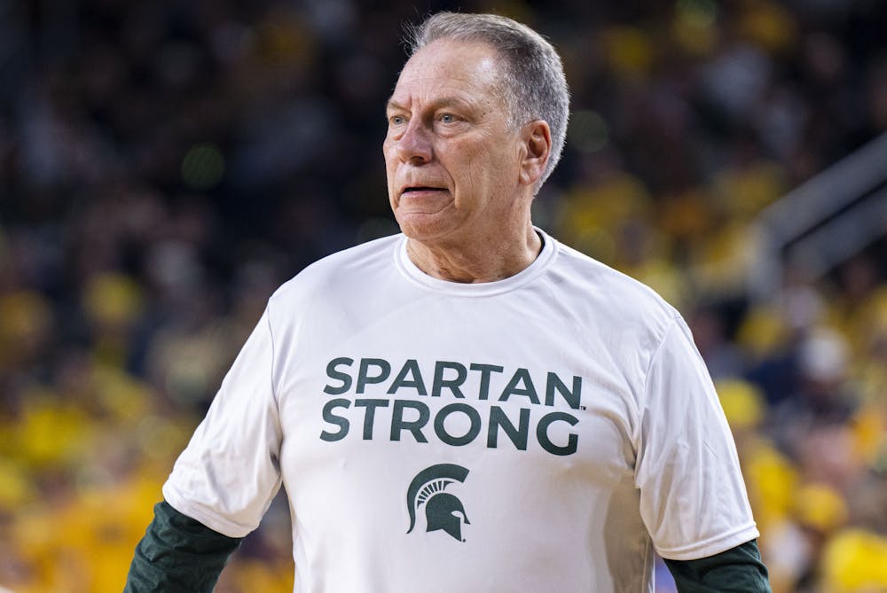 <p>Head Coach Tom Izzo during Michigan State’s game against Michigan on Saturday, Feb. 18, 2023, at the Crisler Center. The game was MSU’s first back after the mass shooting on Feb. 13. The Wolverines ultimately beat the Spartans, 84-72.</p>