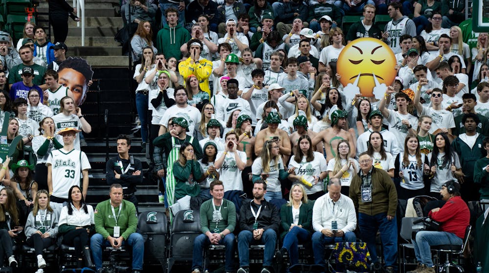 MSU fans cheer for the men's basketball team during a game against Villanova at the Breslin Center on Nov. 18, 2022. The Spartans defeated the Wildcats 73-71. 