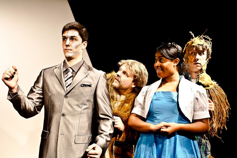 	<p>From left, finance senior Barret Vollmer, theatre junior Graham Lundeen, theatre senior Brittane Rowe and theatre graduate student Wes Haskell will play some of the lead roles in “The Wizard of Oz,” which premieres 8 p.m. Friday in the Auditorium’s Fairchild Theatre. </p>