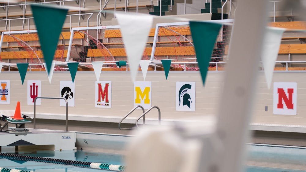 <p>One year after MSU decided to cut the varsity swimming and diving teams, relics still fill the IM West indoor pool, where they used to practice and compete. Oct. 22, 2021.</p>