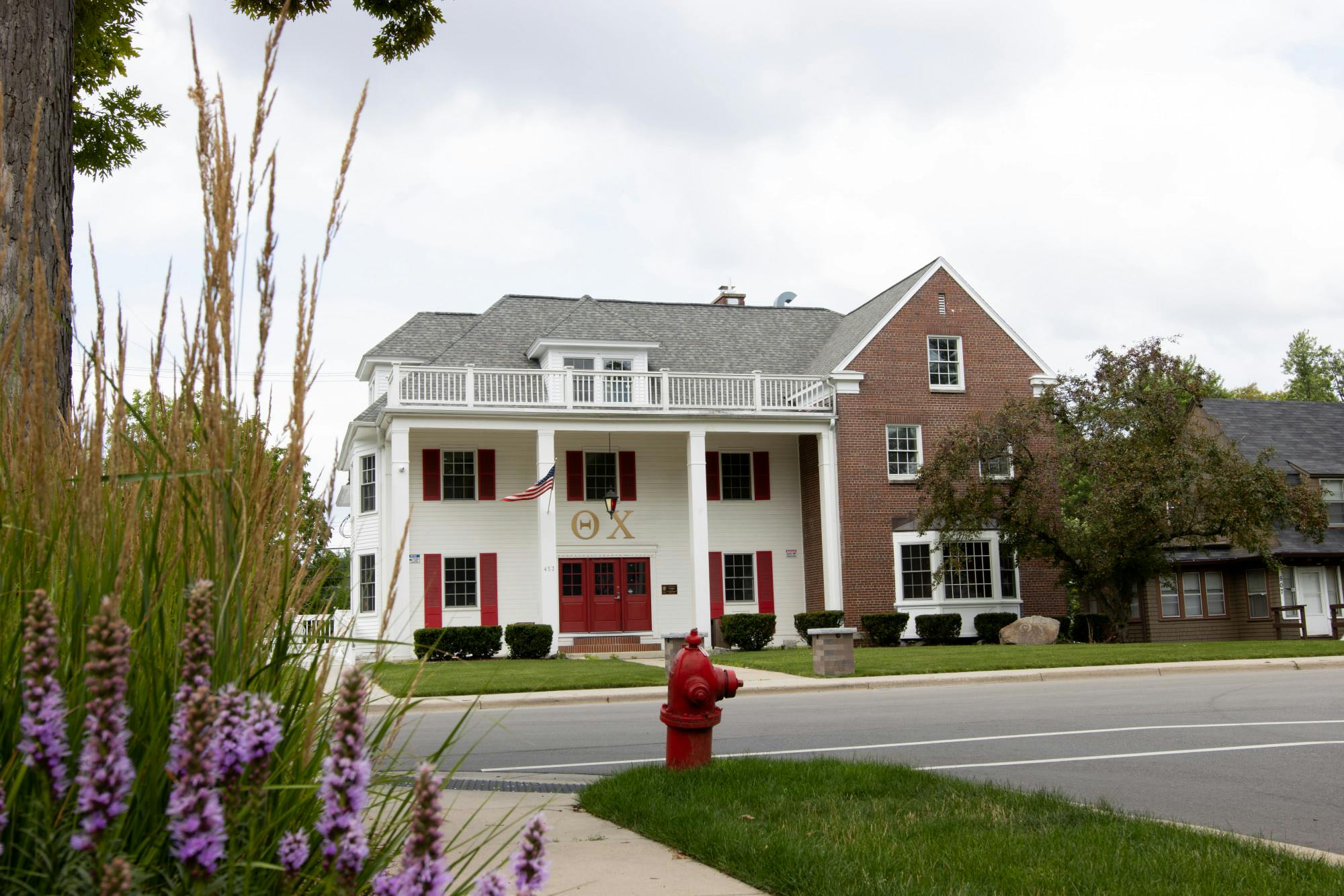 <p>Theta Chi fraternity house at MSU on July 21, 2021.</p>