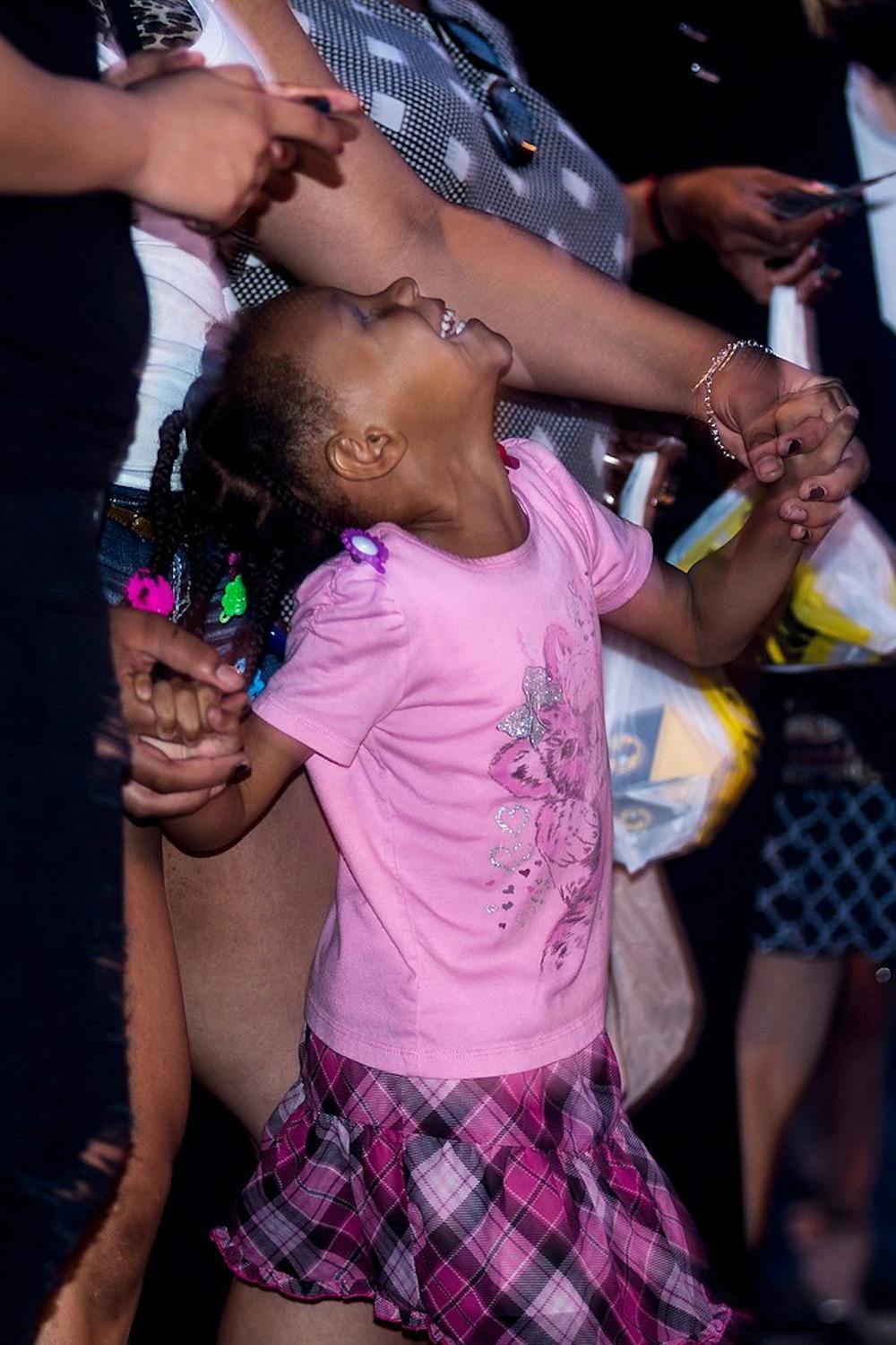 <p>Lansing resident Markayla Gilbert, 5, dances to music <br />
June 21, 2014, at the Jazz Festival on Albert Rd. The Jazz Festival offered activities and music for all ages. Hayden Fennoy/The State News</p>