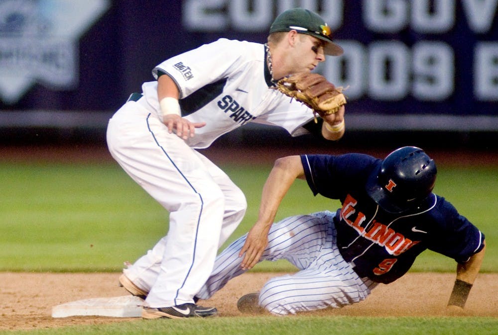 	<p>Junior infielder Ryan Jones attempts a tag during a May 28 loss to Illinois at Huntington Park in Columbus, Ohio. Jones had one hit and a run in the Cape Cod League All-Star Game on Friday.</p>