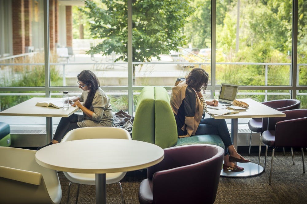 Students are pictured while studying on Aug 15 at the Main Library.
