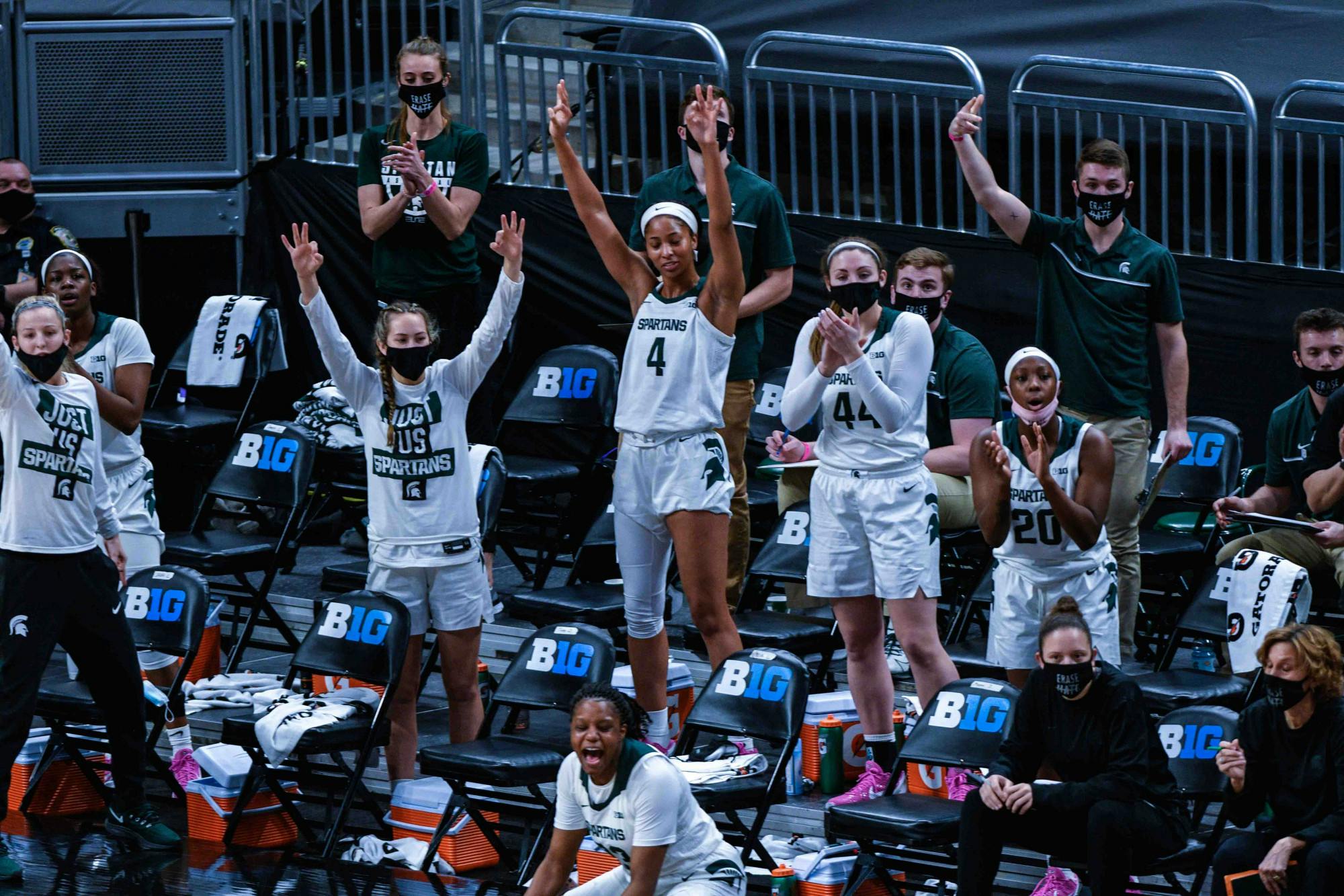 <p>The Spartans defeated the Lady Lions, 75-66, on the second day of the Big Ten Tournament hosted at Bankers Life Fieldhouse in Indianapolis. Shot on March 10, 2021.</p>
