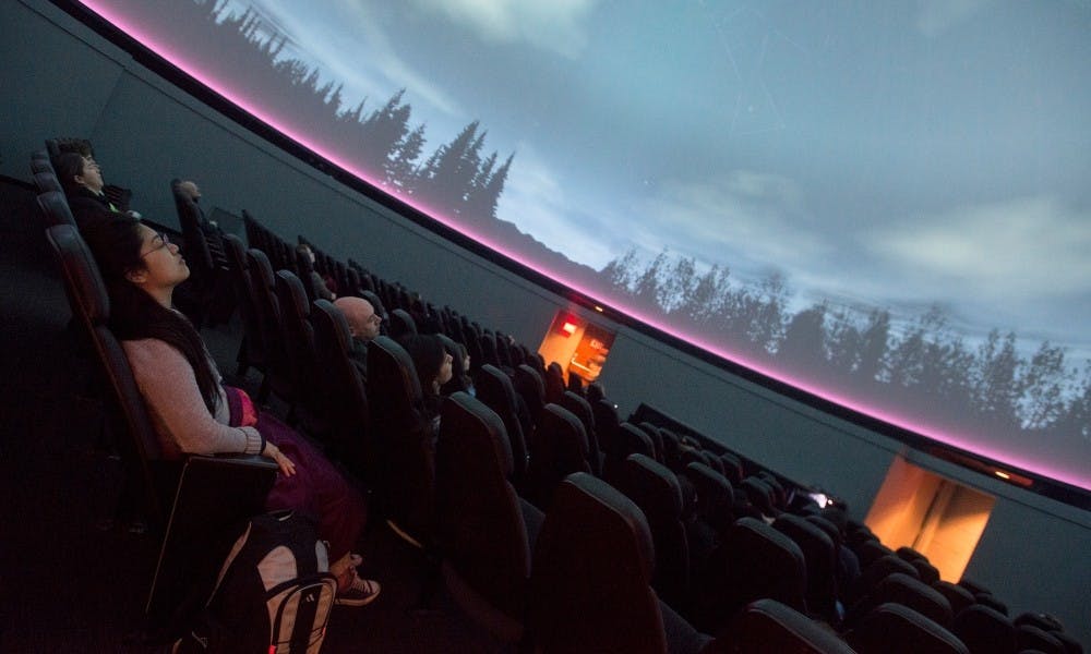 Students enjoy the starry view on March 25, 2016 at the event Relax at the Planetarium located at Abrams Planetarium. This event is sponsored by Mental Health Awareness Week.